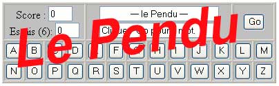 Le jeu du Pendu, recherchez un mot